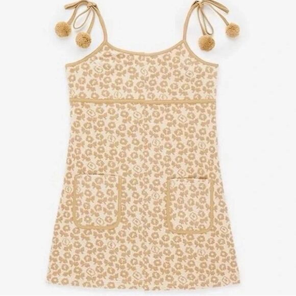 Teddy Fresh Tan Women’s Floral Jacquard Terry Dress - Picture 1 of 8